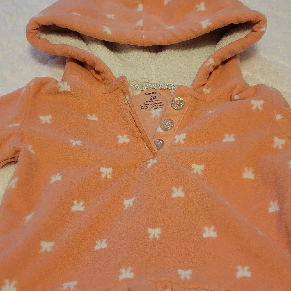 ☀️Carter's Fleece Hoodie peach 🍑 color sweatshirt
